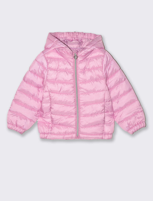 Piumino leggero con zip da neonata - Rosa