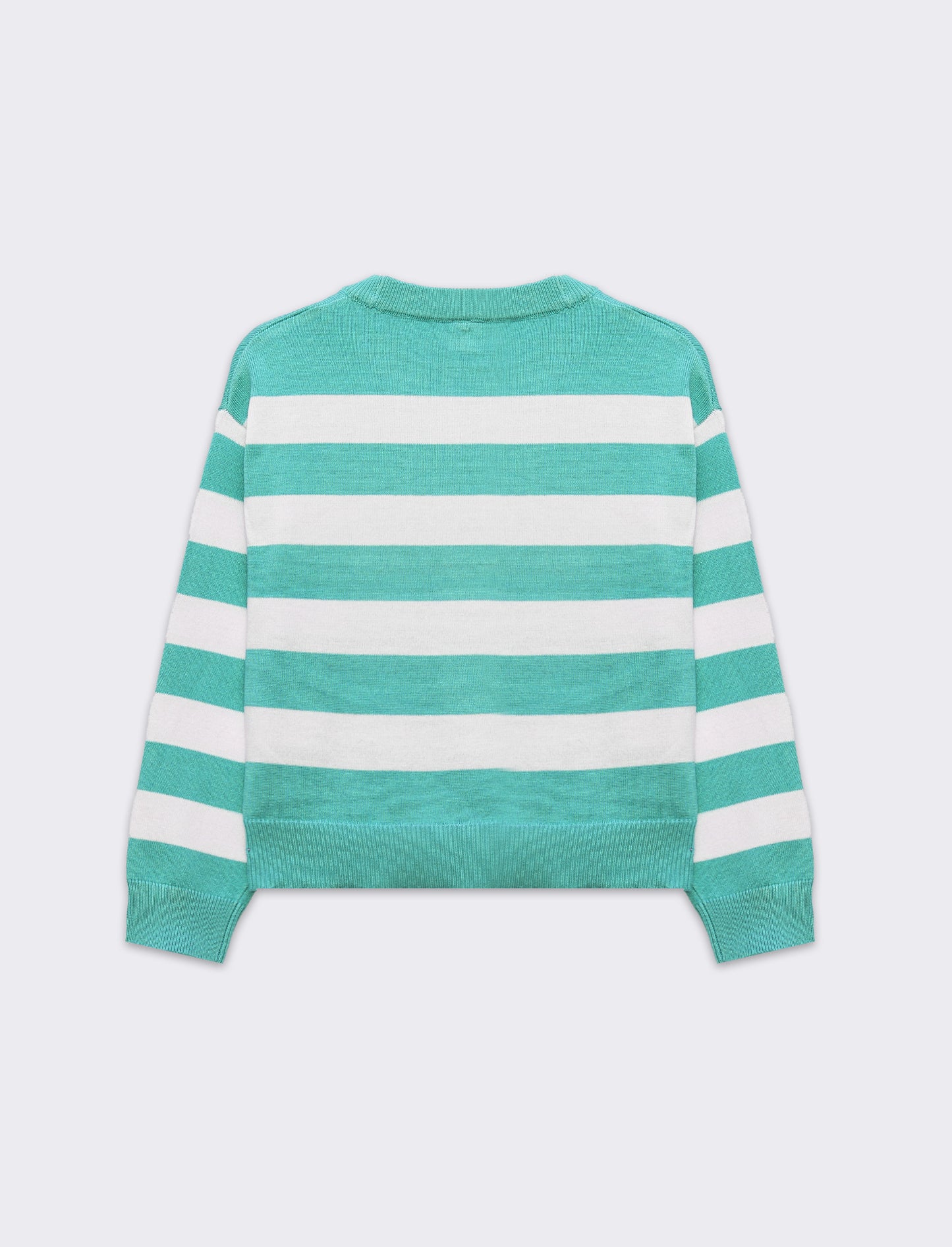 Maglione a righe da bambina - Verde
