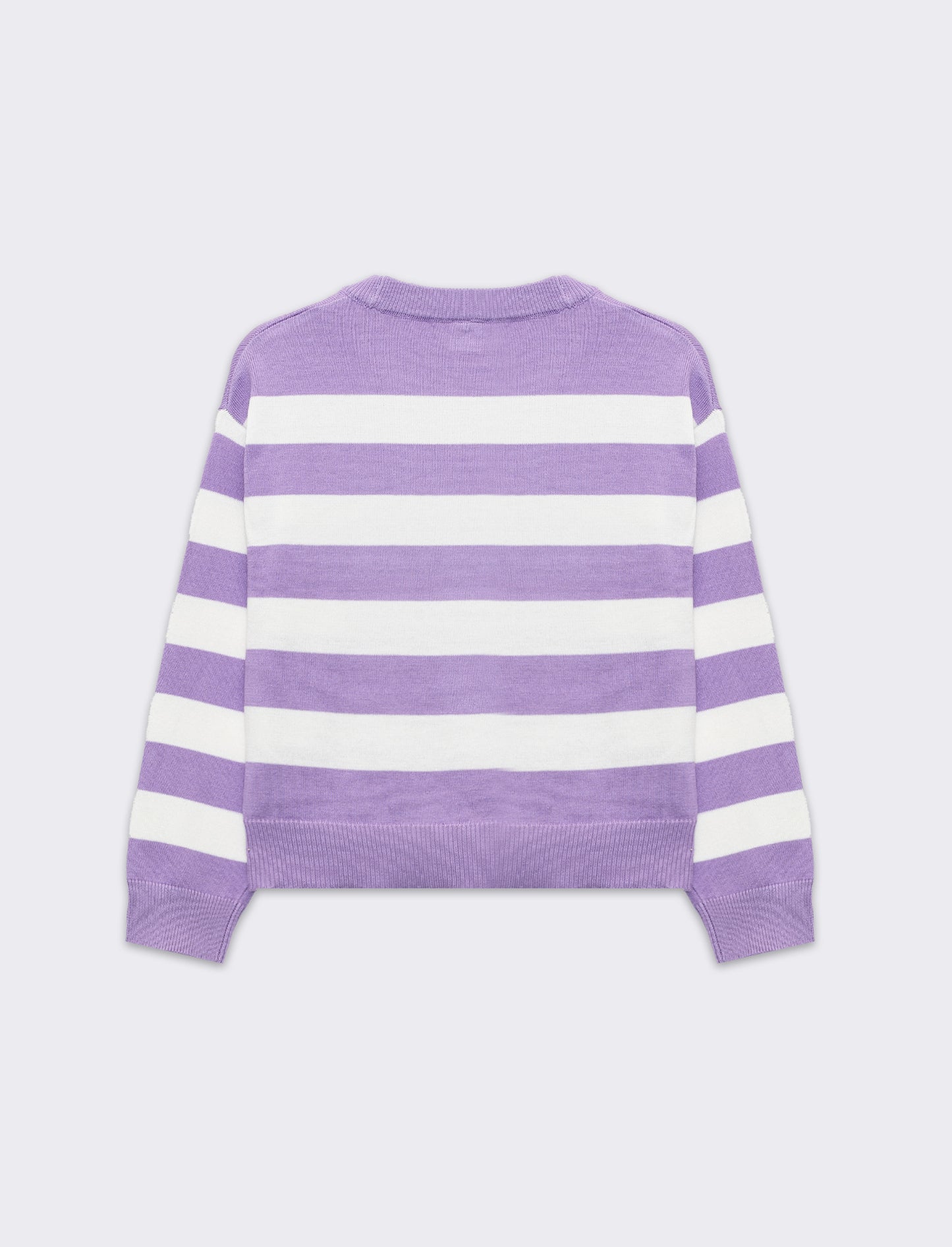 Maglione a righe da bambina - Lilla