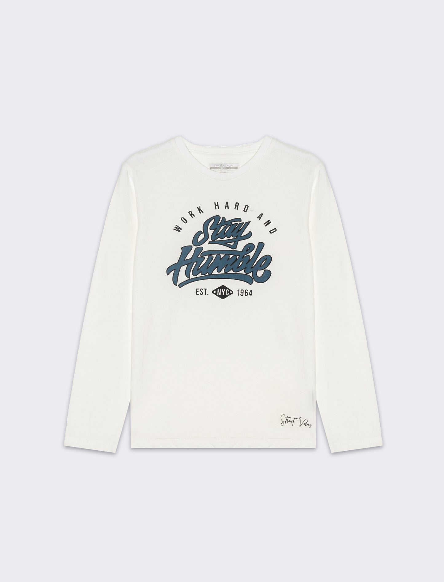T-shirt in jersey con stampa da bambino - Bianco latte