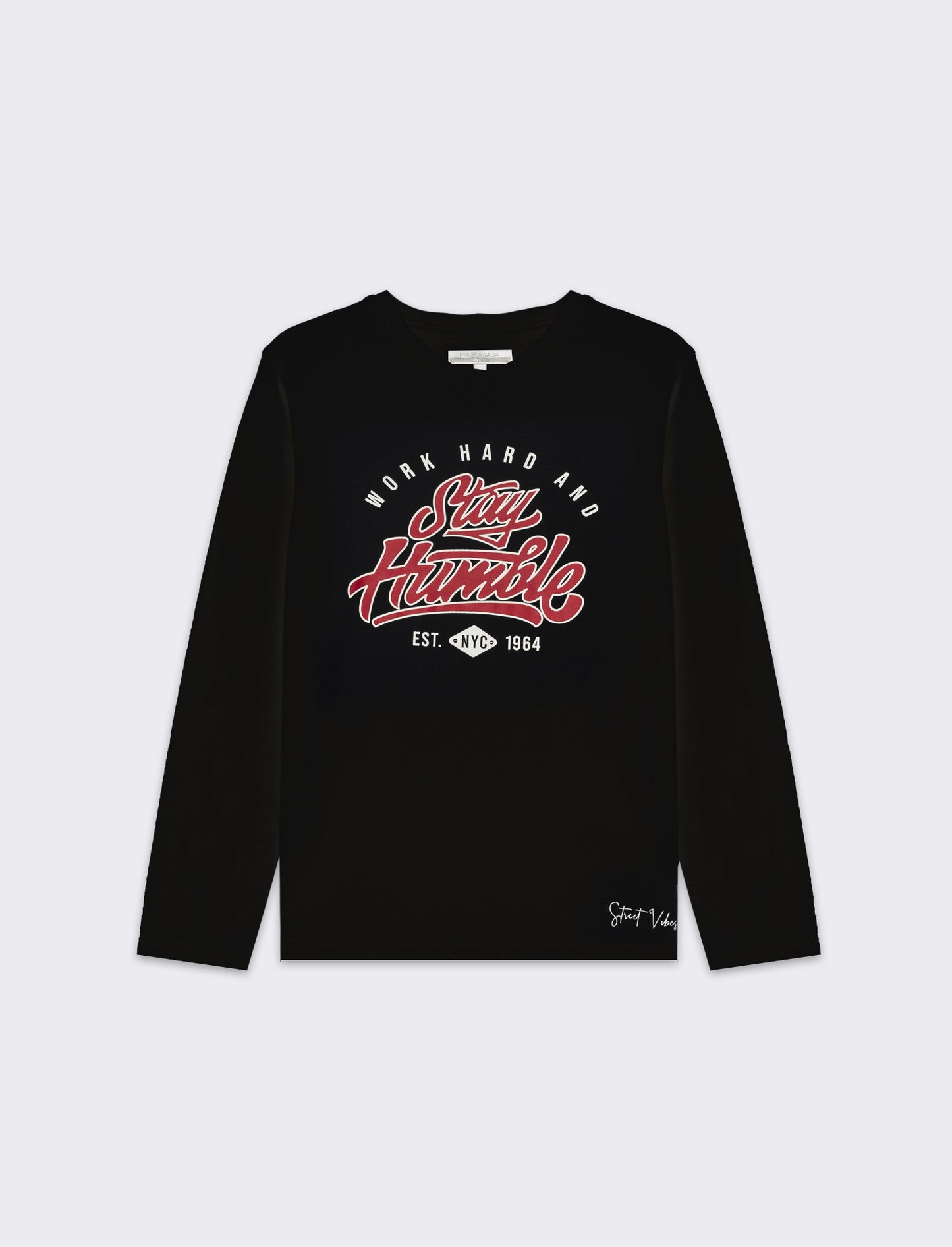T-shirt in jersey con stampa da bambino - Nero