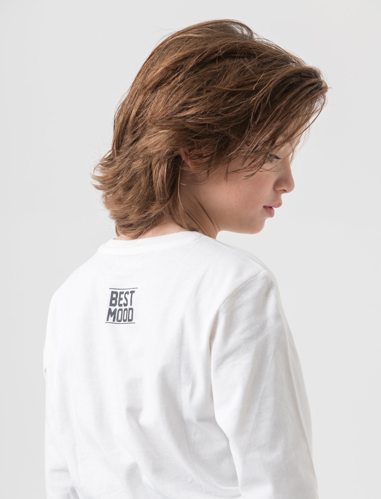 T-shirt girocollo da bambino - Bianco latte