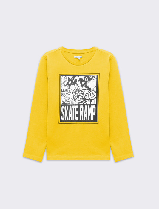 T-shirt girocollo da bambino - Giallo