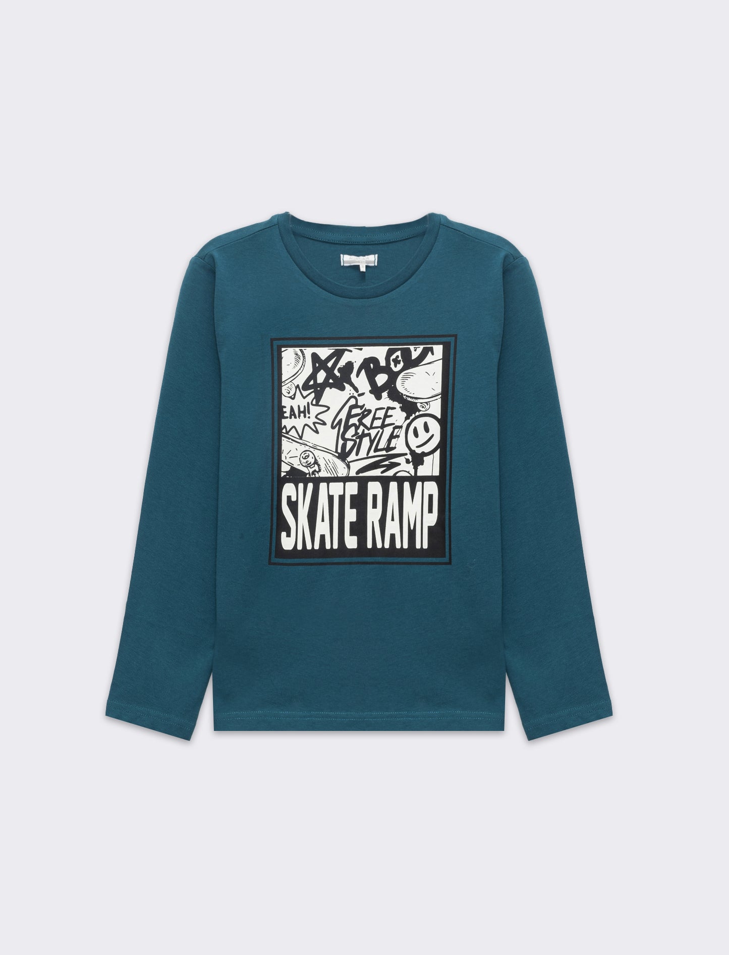 T-shirt girocollo da bambino - Verde Ottanio