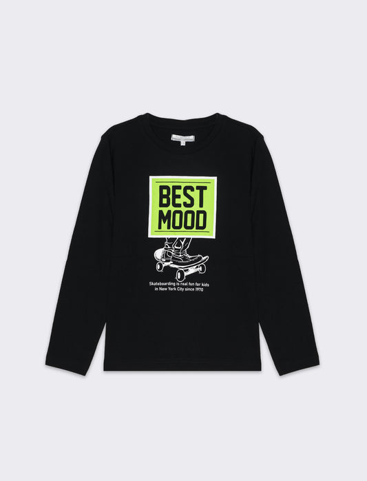 T-shirt girocollo da bambino - Nero