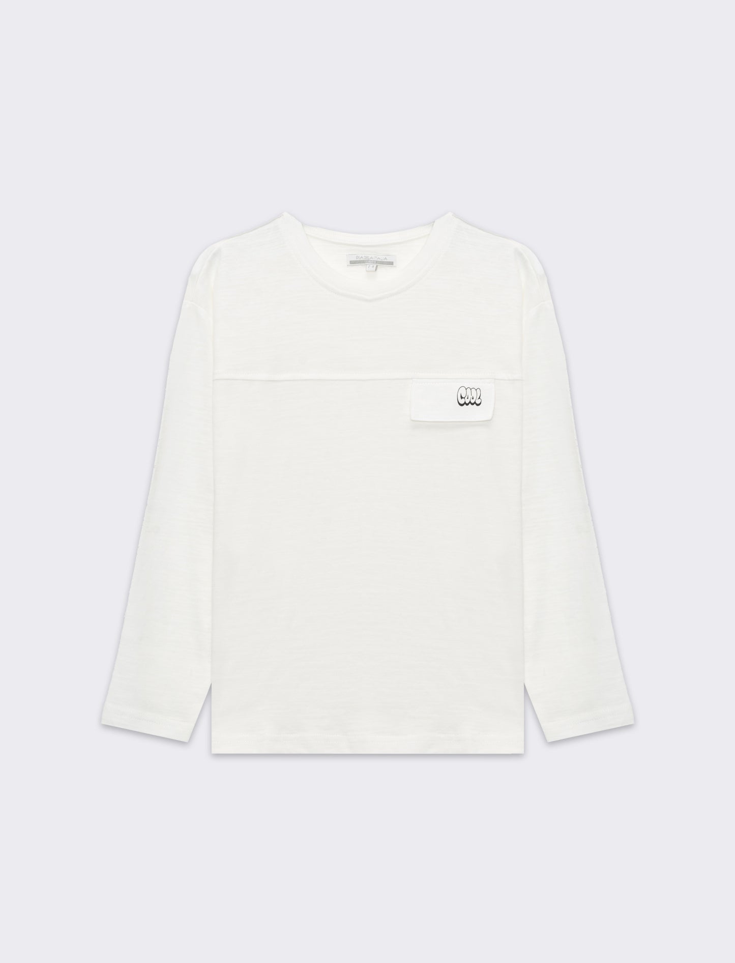 T-shirt in jersey fiammato da bambino - Bianco latte