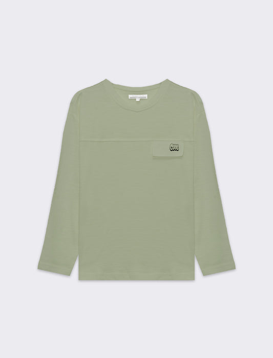 T-shirt in jersey fiammato da bambino - Verde salvia