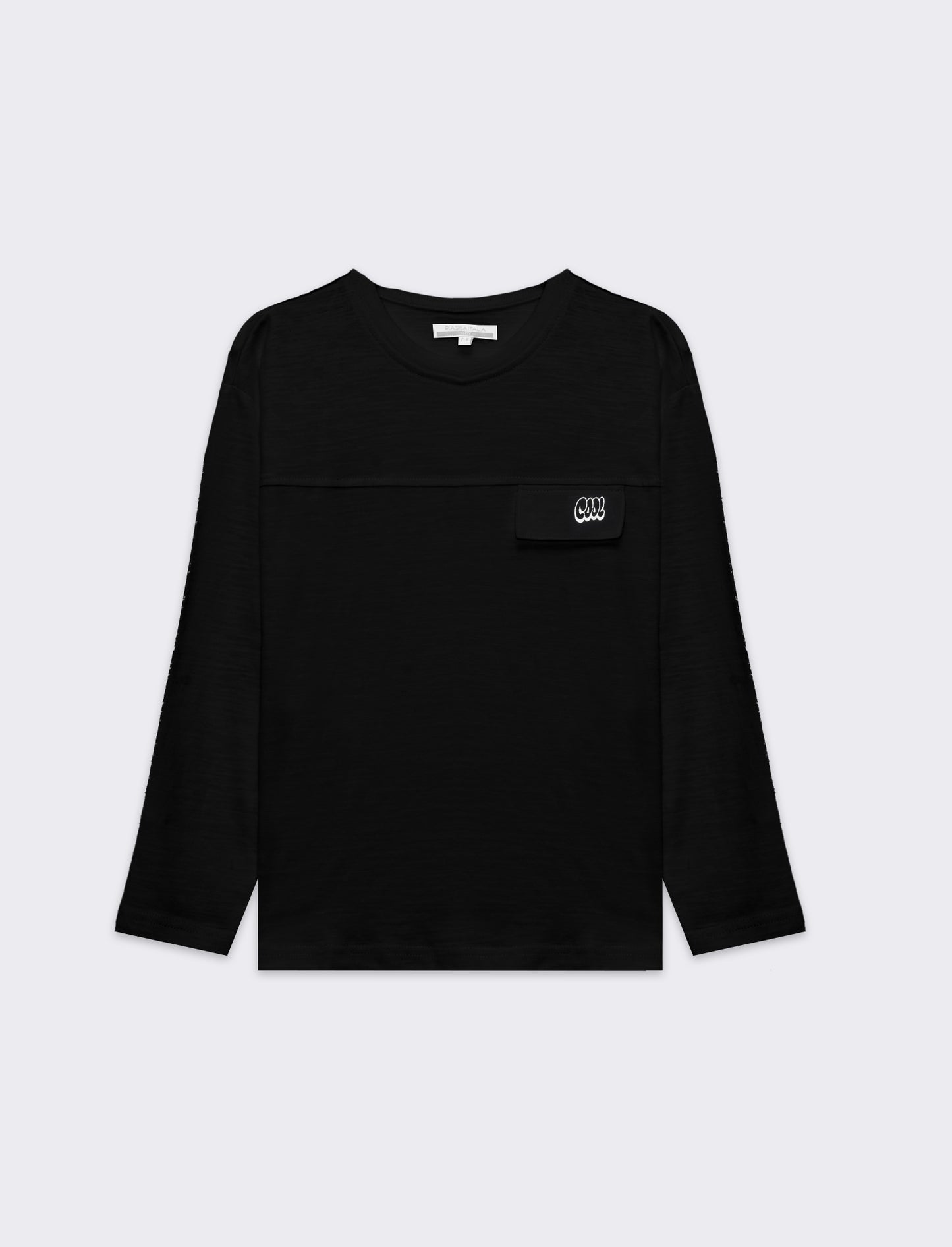 T-shirt in jersey fiammato da bambino - Nero