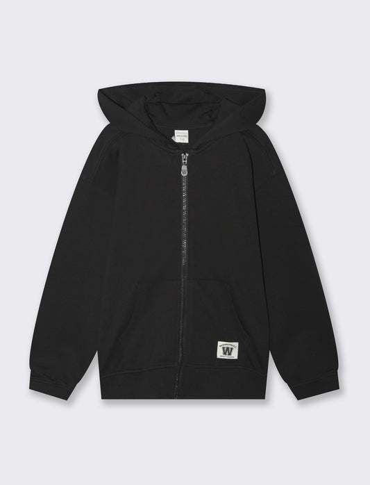 Felpa aperta con cappuccio da bambino - Nero