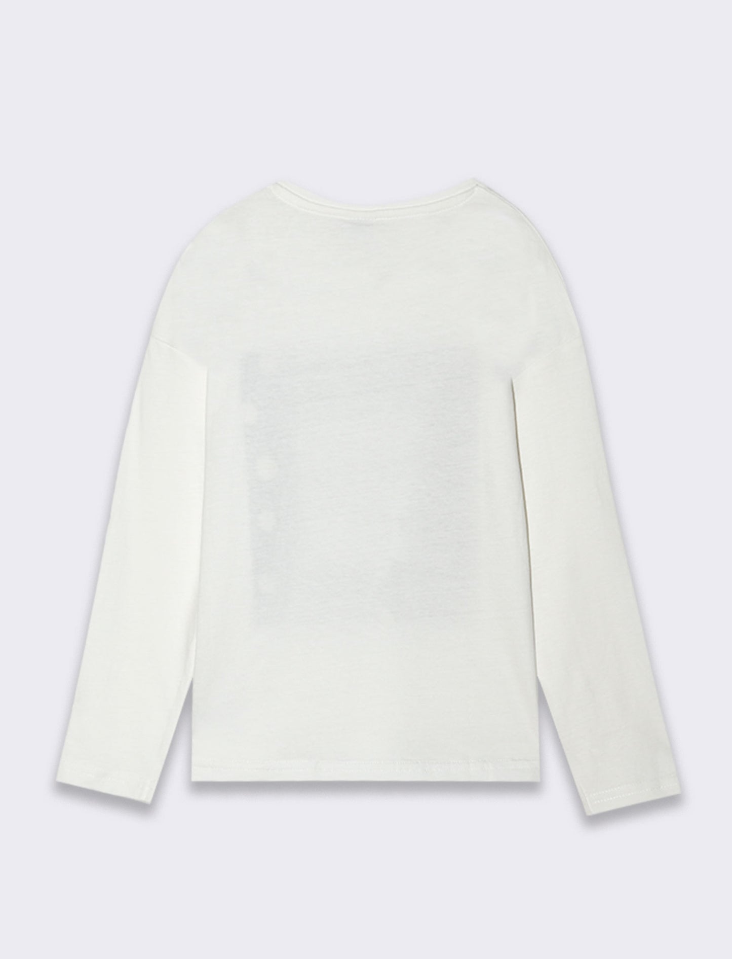 T-shirt girocollo con stampa lucida da bambina - Bianco latte
