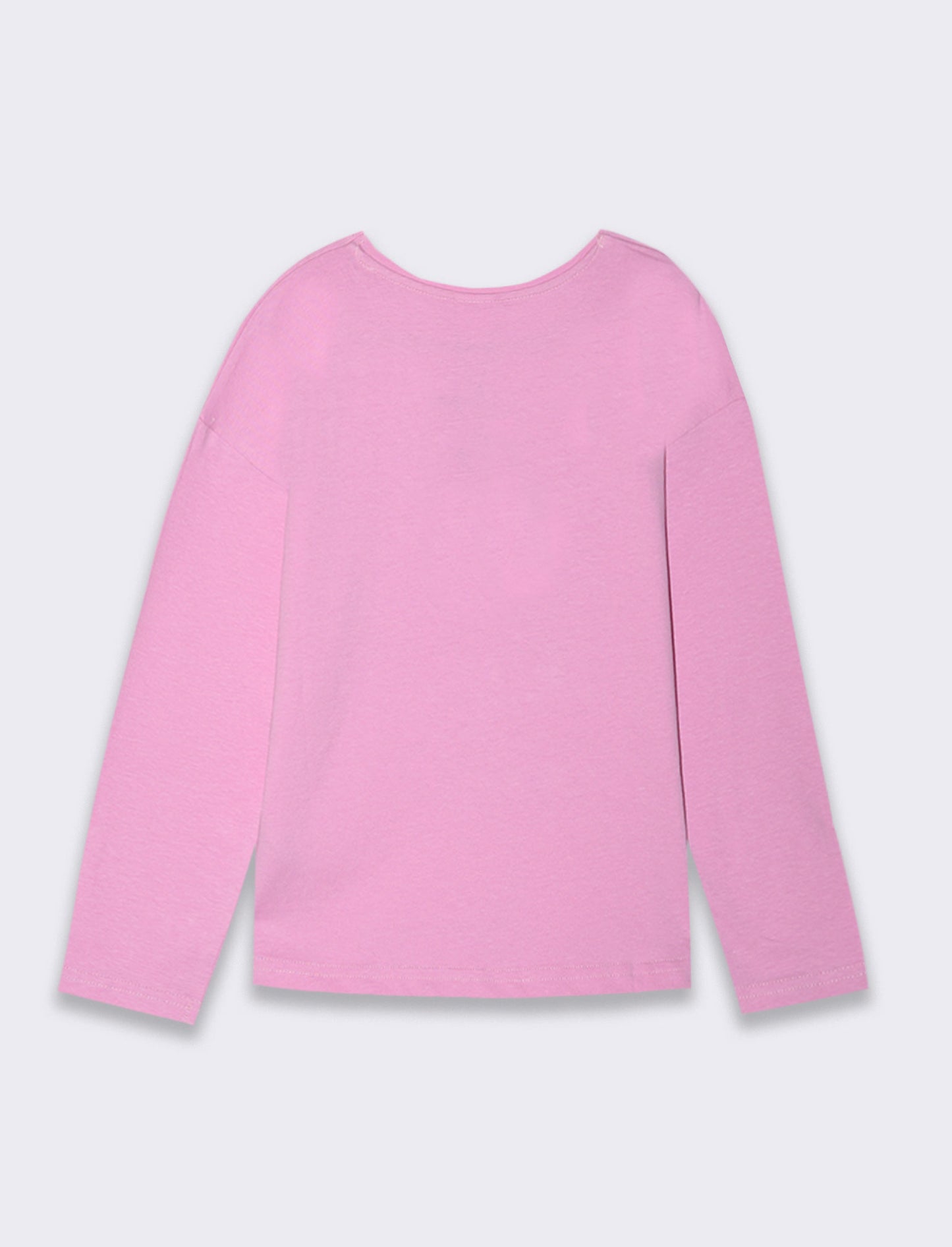 T-shirt girocollo con stampa lucida da bambina - Rosa