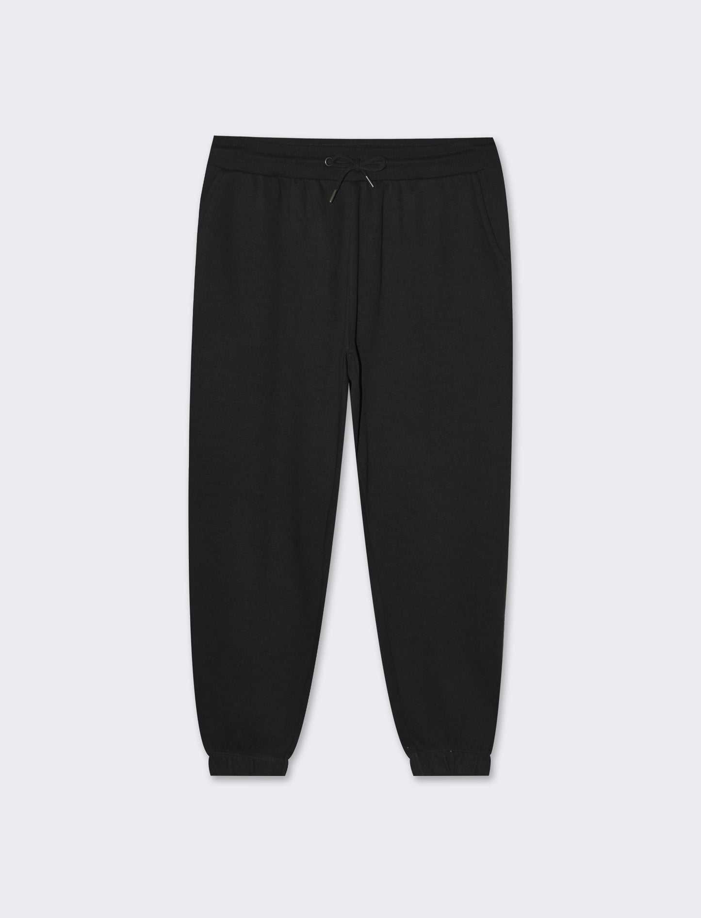 Man's basic piquet jogger pants - Black