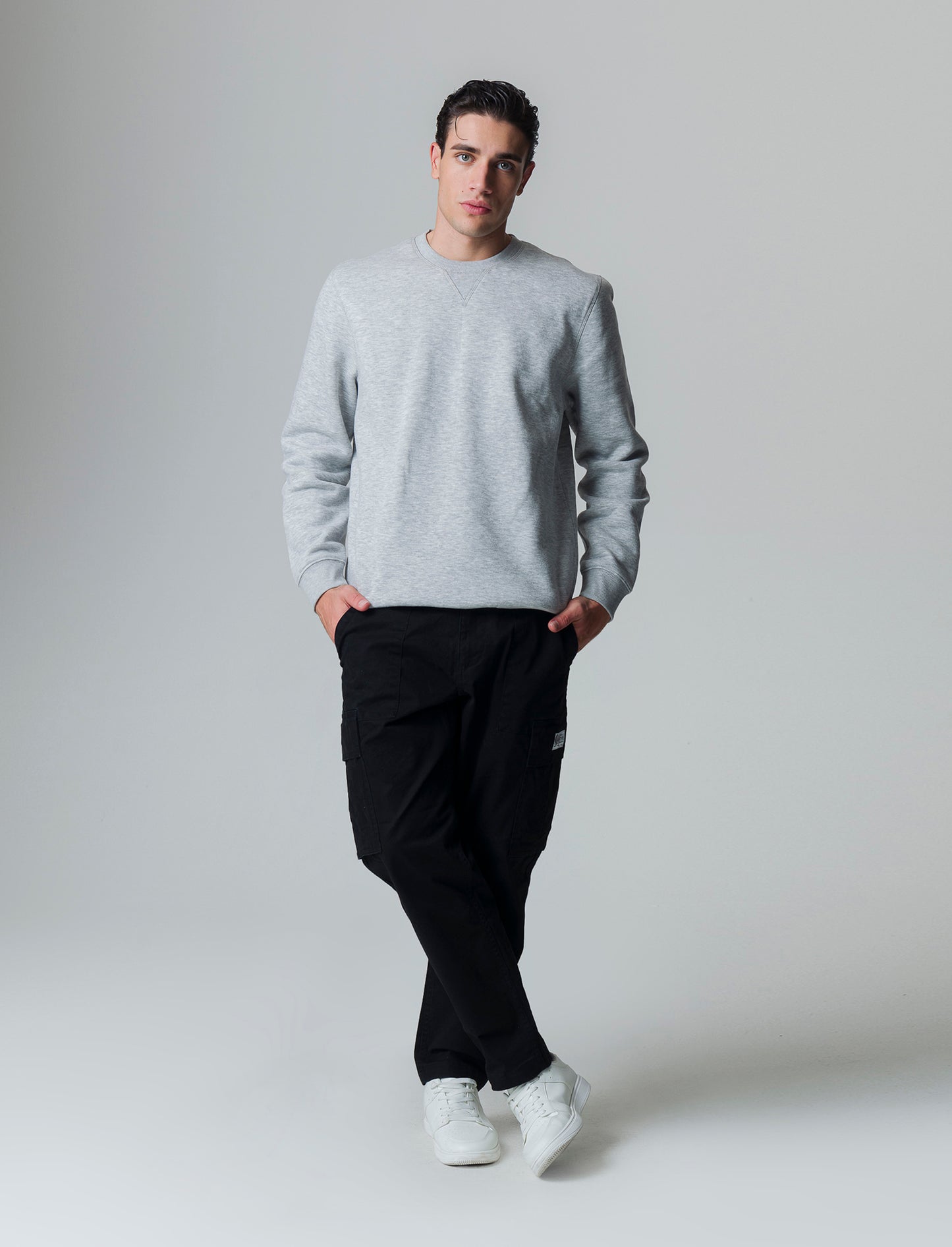 Pantaloni relaxed cargo fit da uomo - Nero