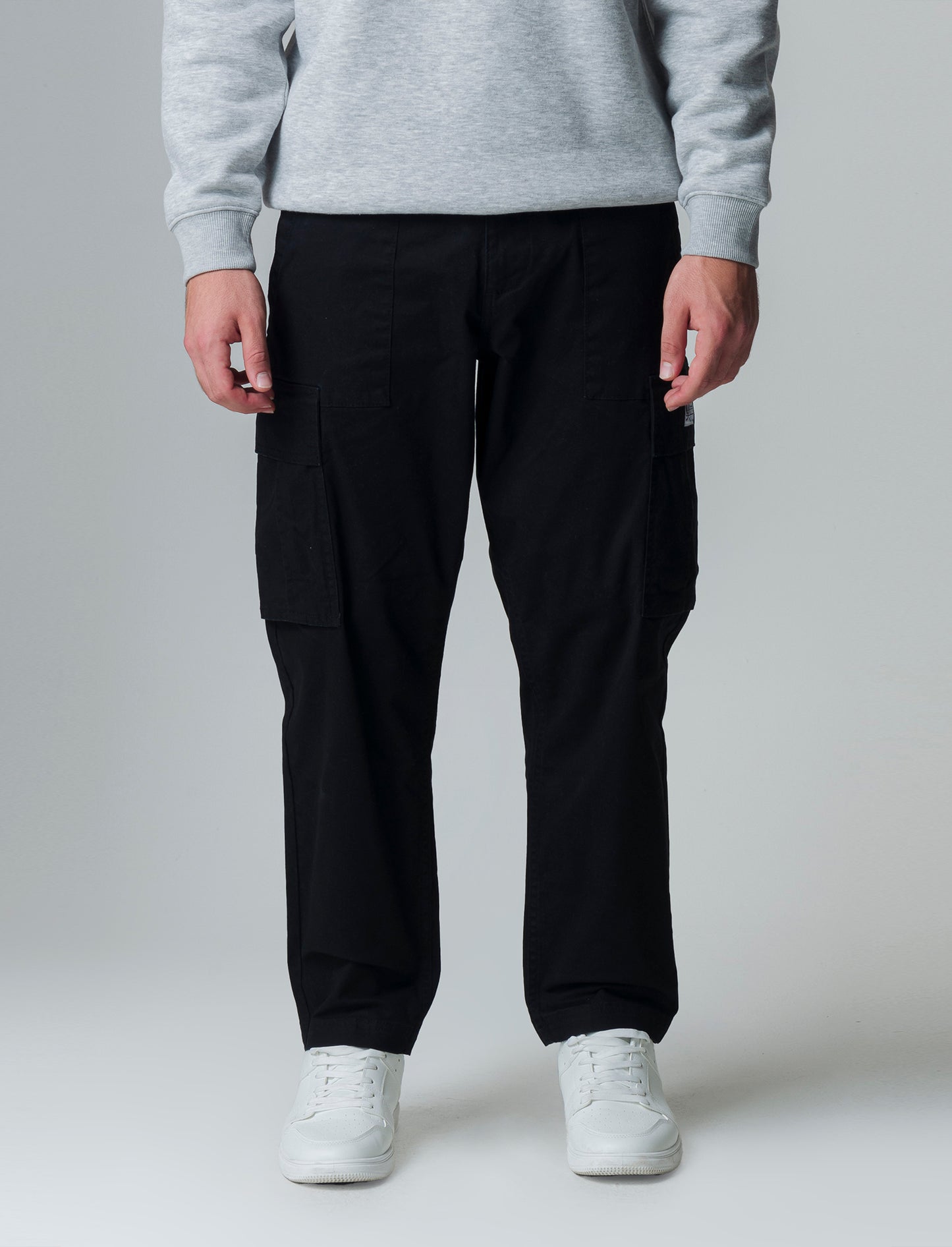 Pantaloni relaxed cargo fit da uomo - Nero