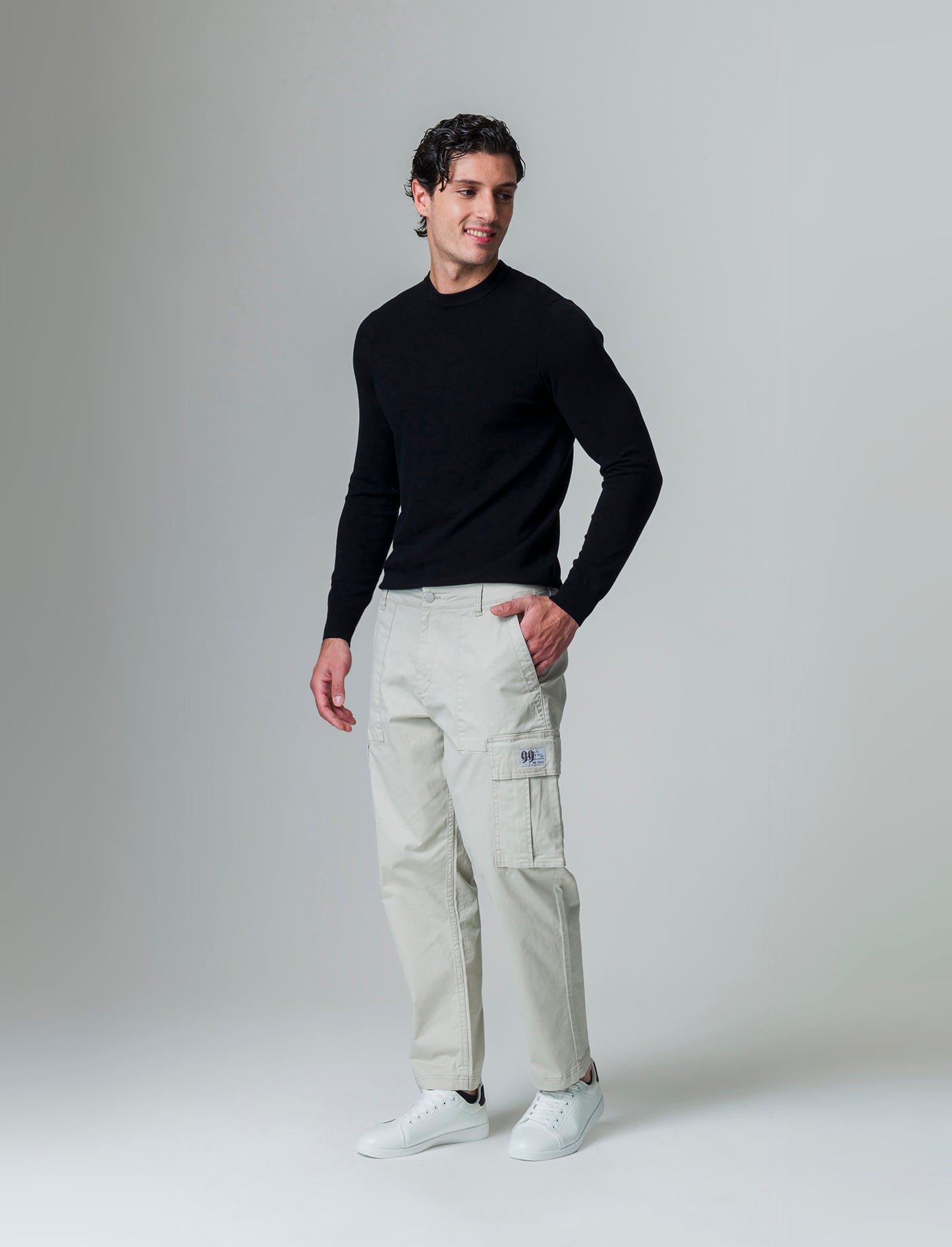 Man's relaxed fit cargo pants - Grey