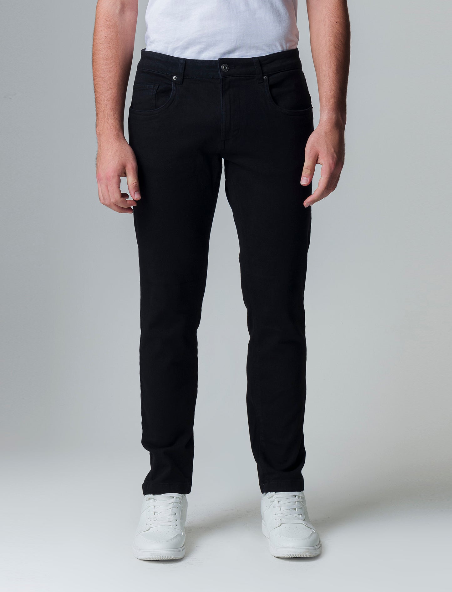 Pantaloni 5 tasche slim fit da uomo - Nero