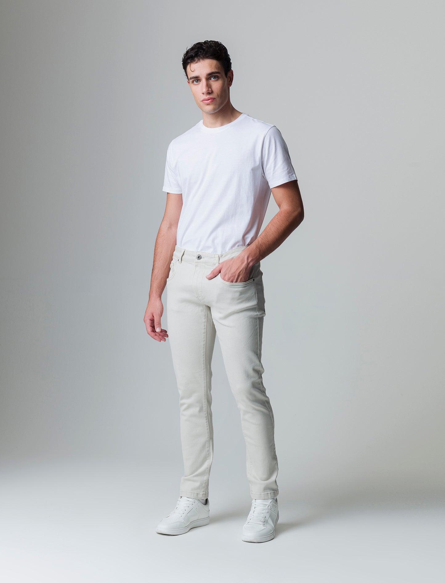 Man's slim fit 5 pocket pants - Grey
