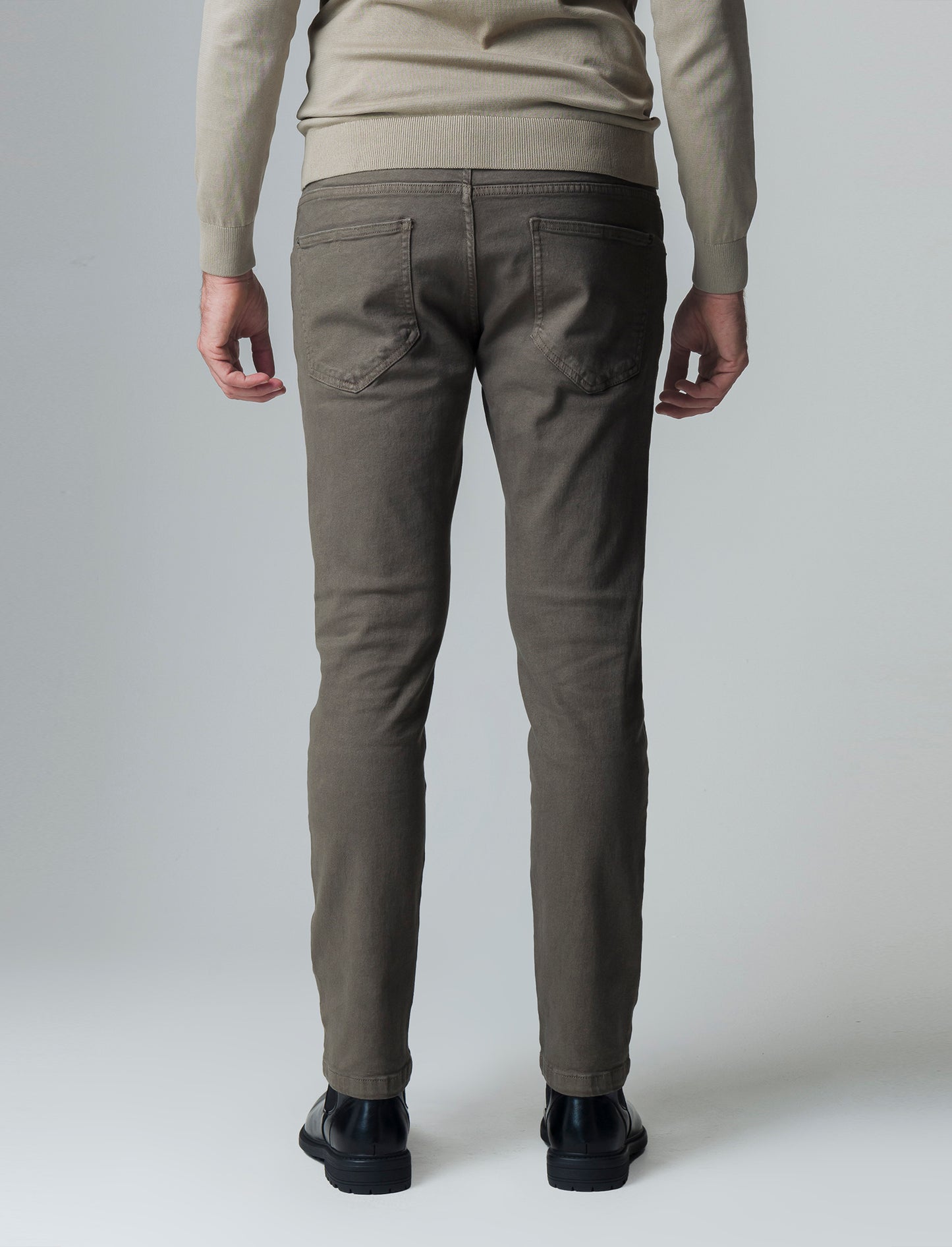 Pantaloni 5 tasche slim fit da uomo - Verde kaki