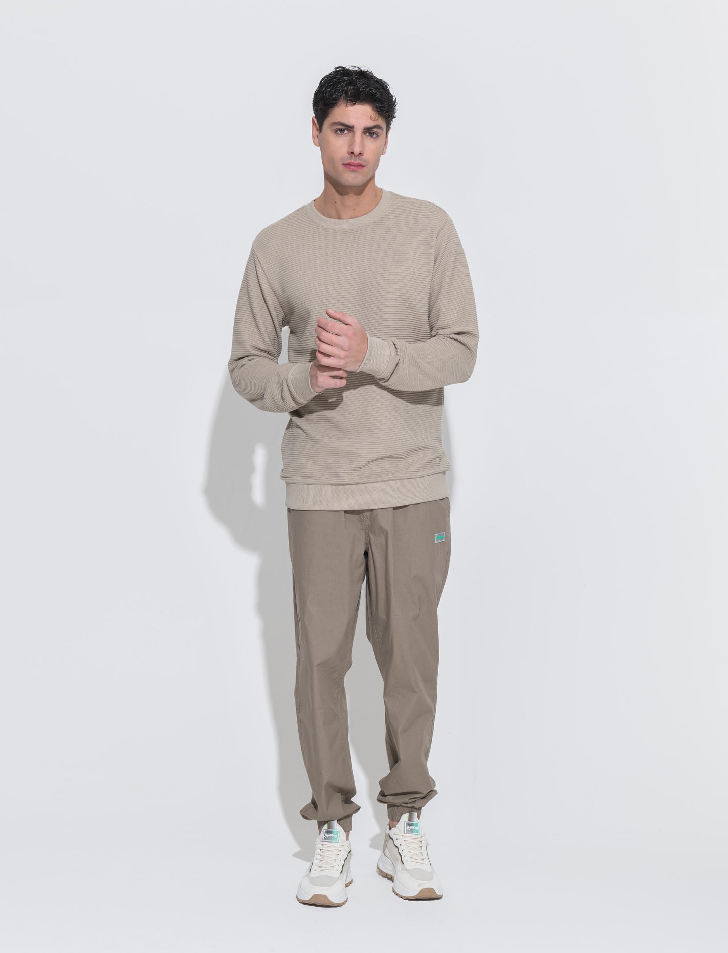 Man's ottoman structure crewneck sweatshirt - Green
