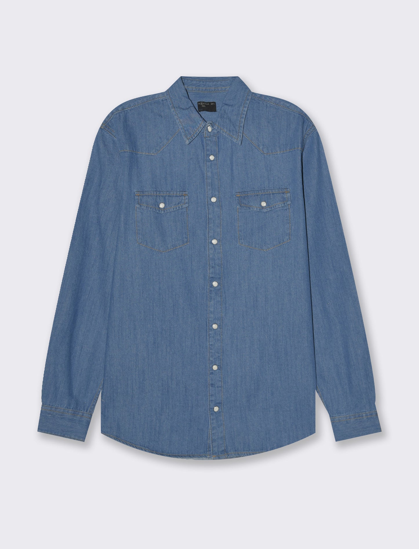 Camicia in denim con tasche da uomo - Denim