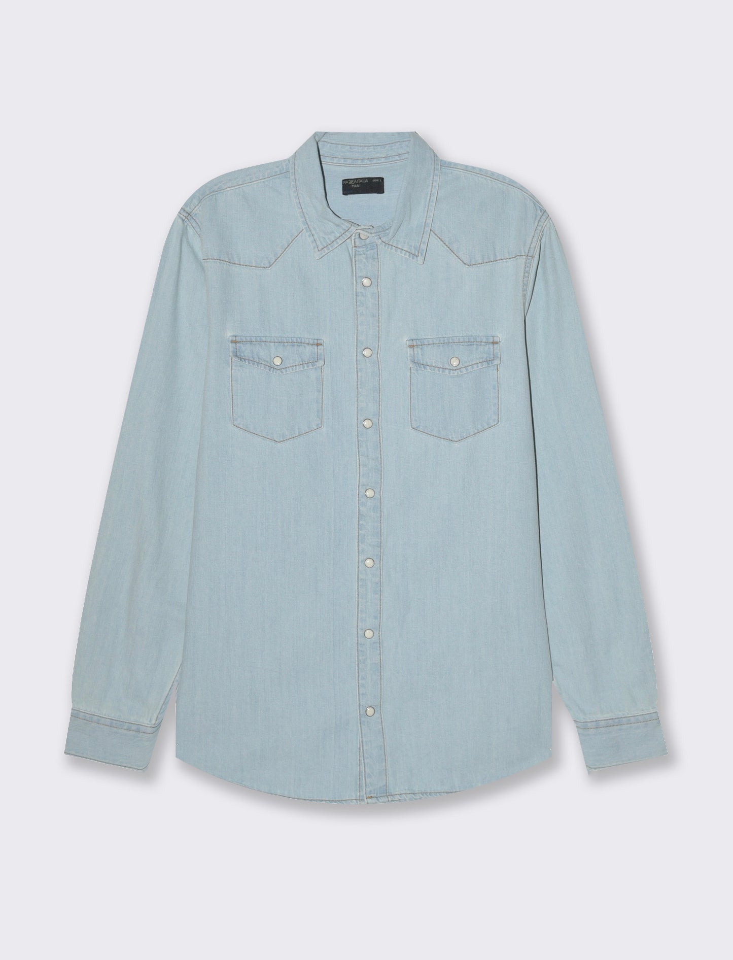 Man's denim shirt with pockets - Blue