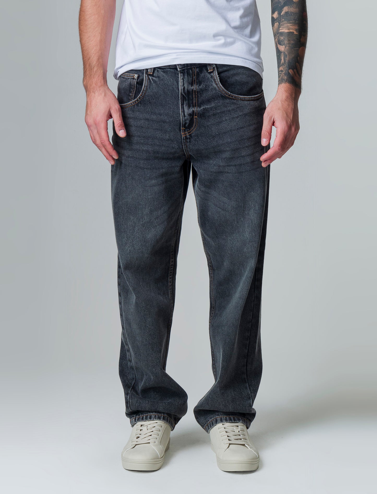 Man's extra loose fit gray denim jeans - Grey