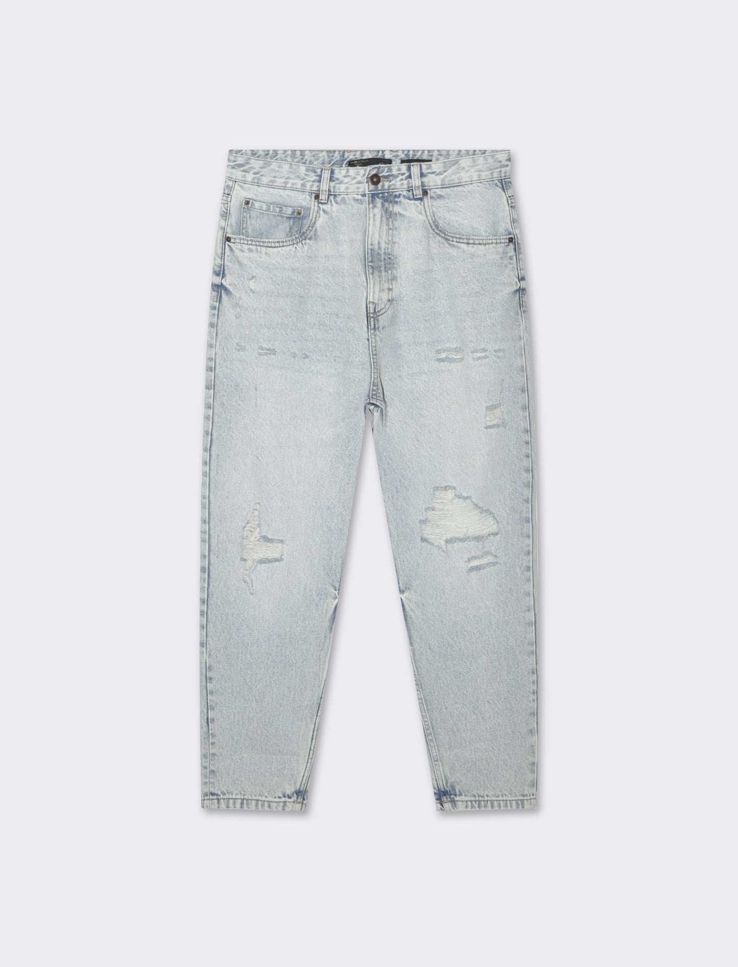 Man's light denim loose fit ripped jeans - Blue