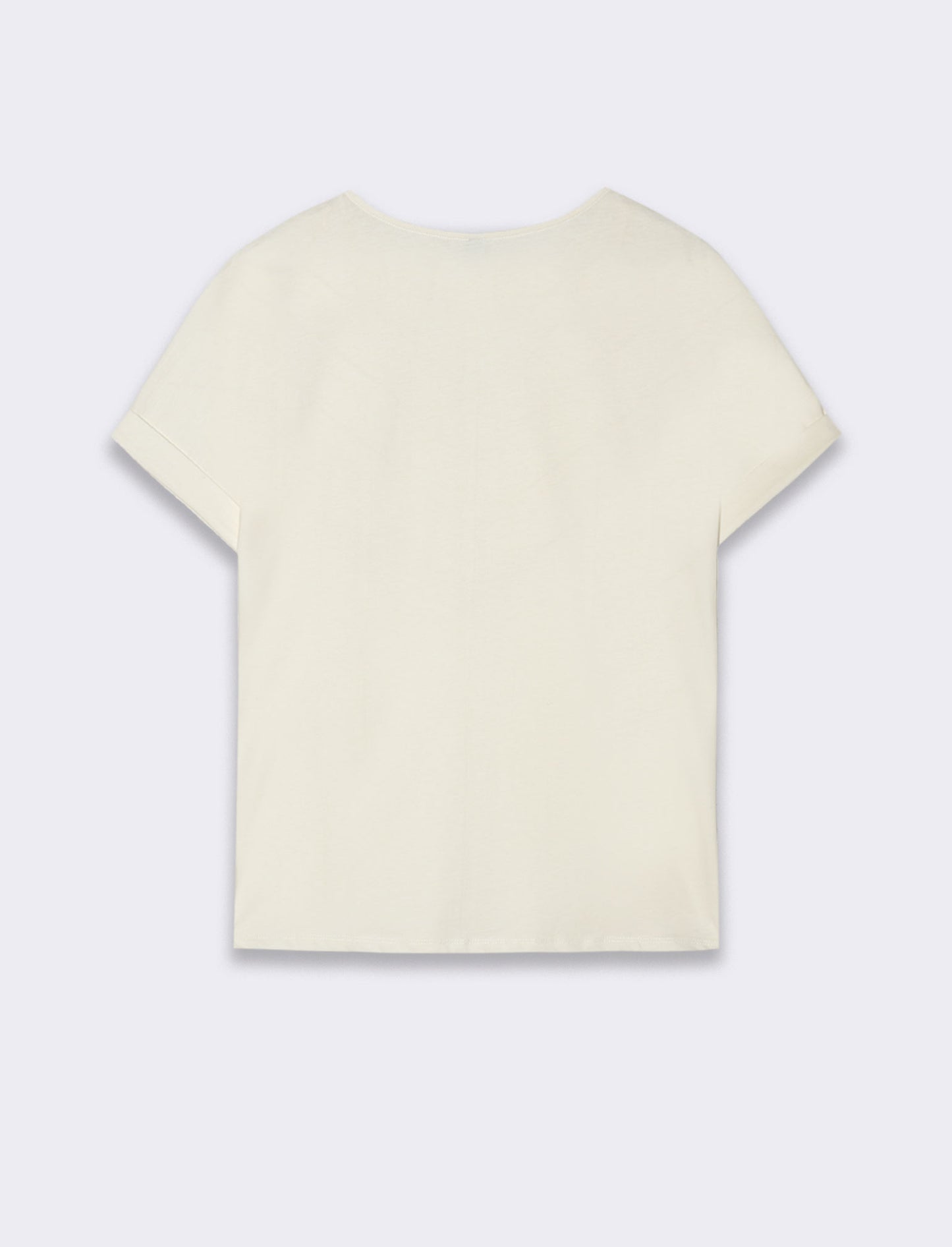 T-shirt con inserti di pizzo da donna - Avorio