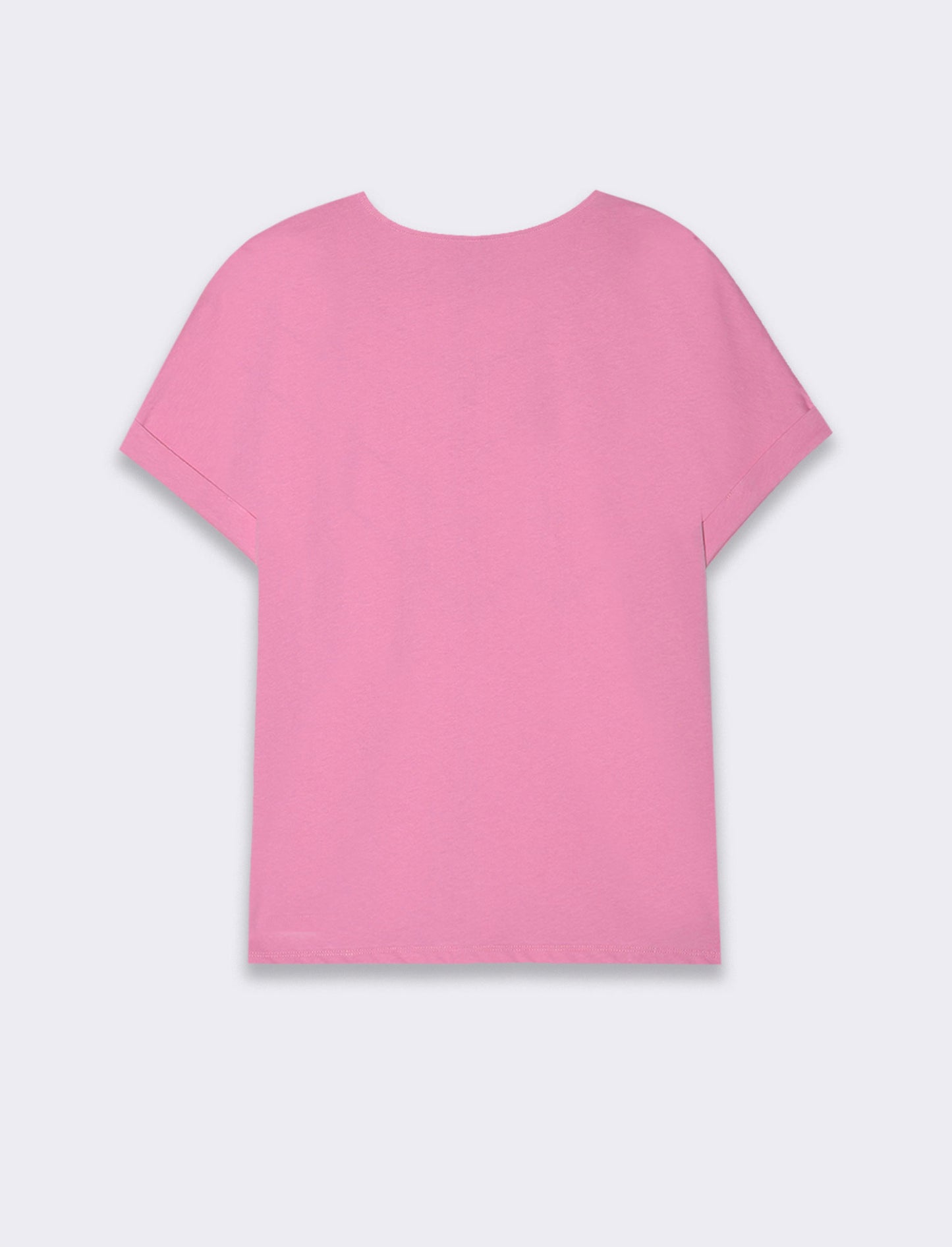 Woman's lace insert t-shirt for stylish looks - Pink