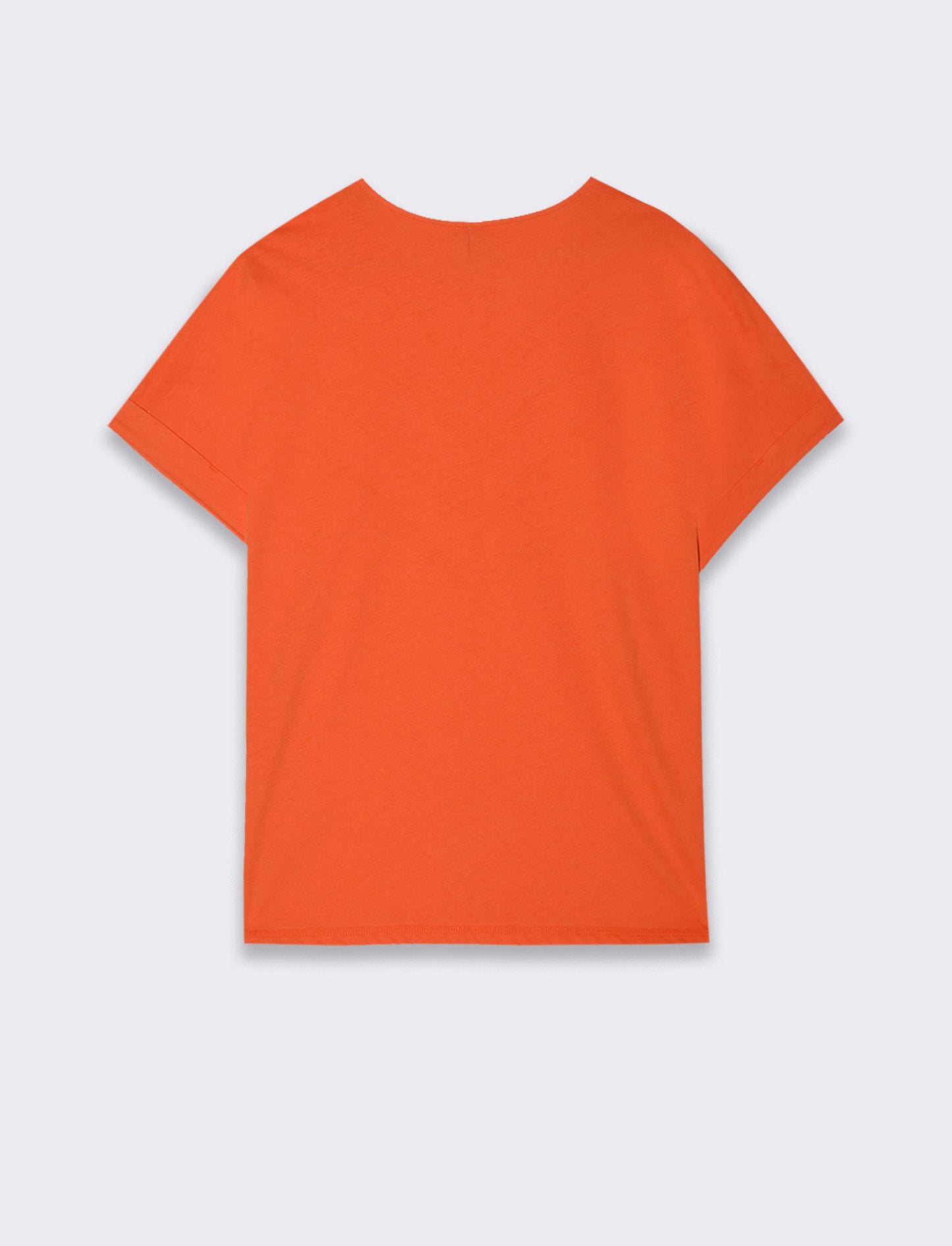 T-shirt con inserti di pizzo da donna - Arancio