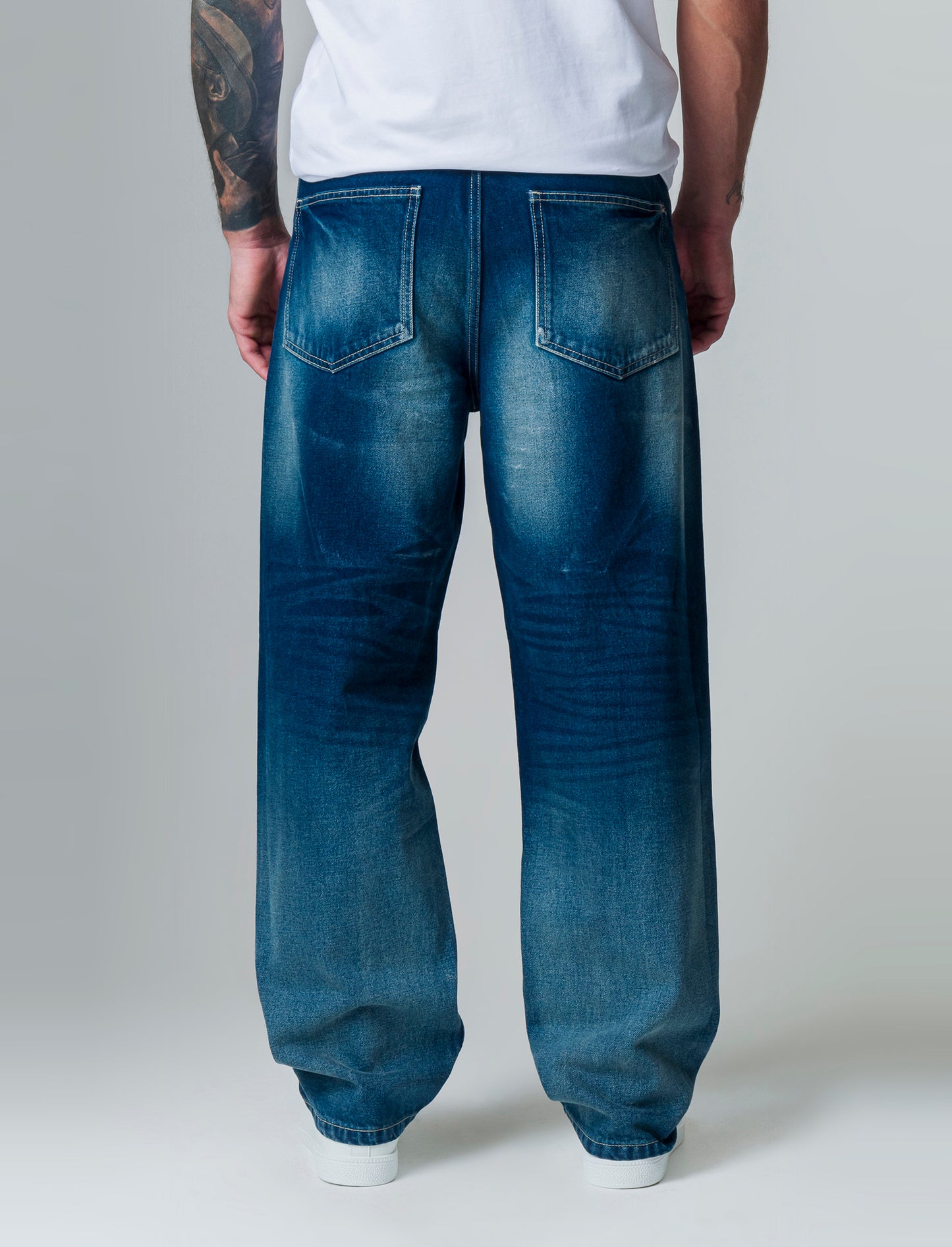Jeans denim scuro extra loose fit da uomo - DENIM SCURO