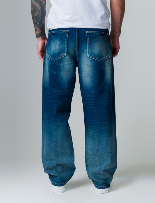 Jeans denim scuro extra loose fit da uomo - DENIM SCURO