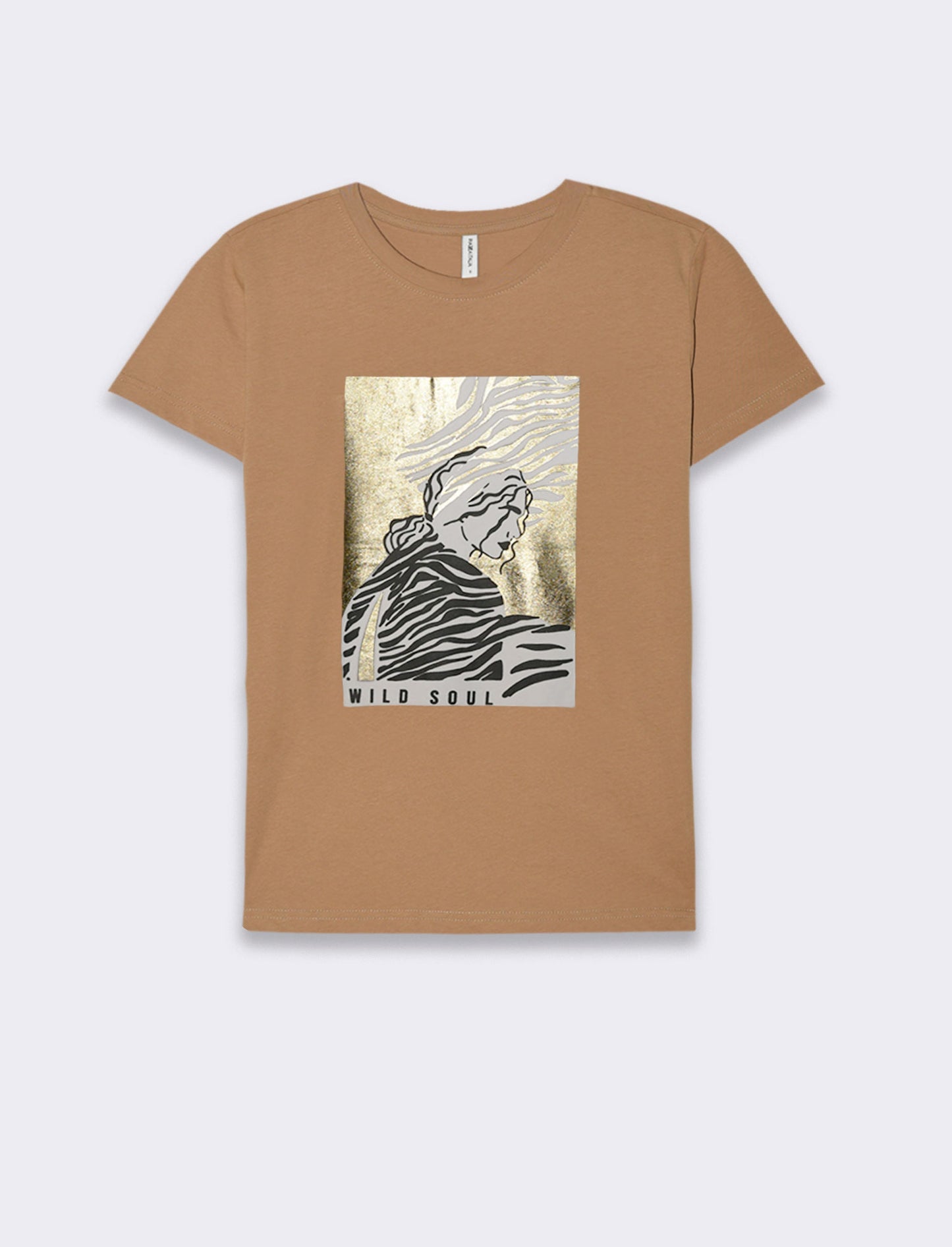 Woman's printed graphic t-shirt for casual wear - Beige