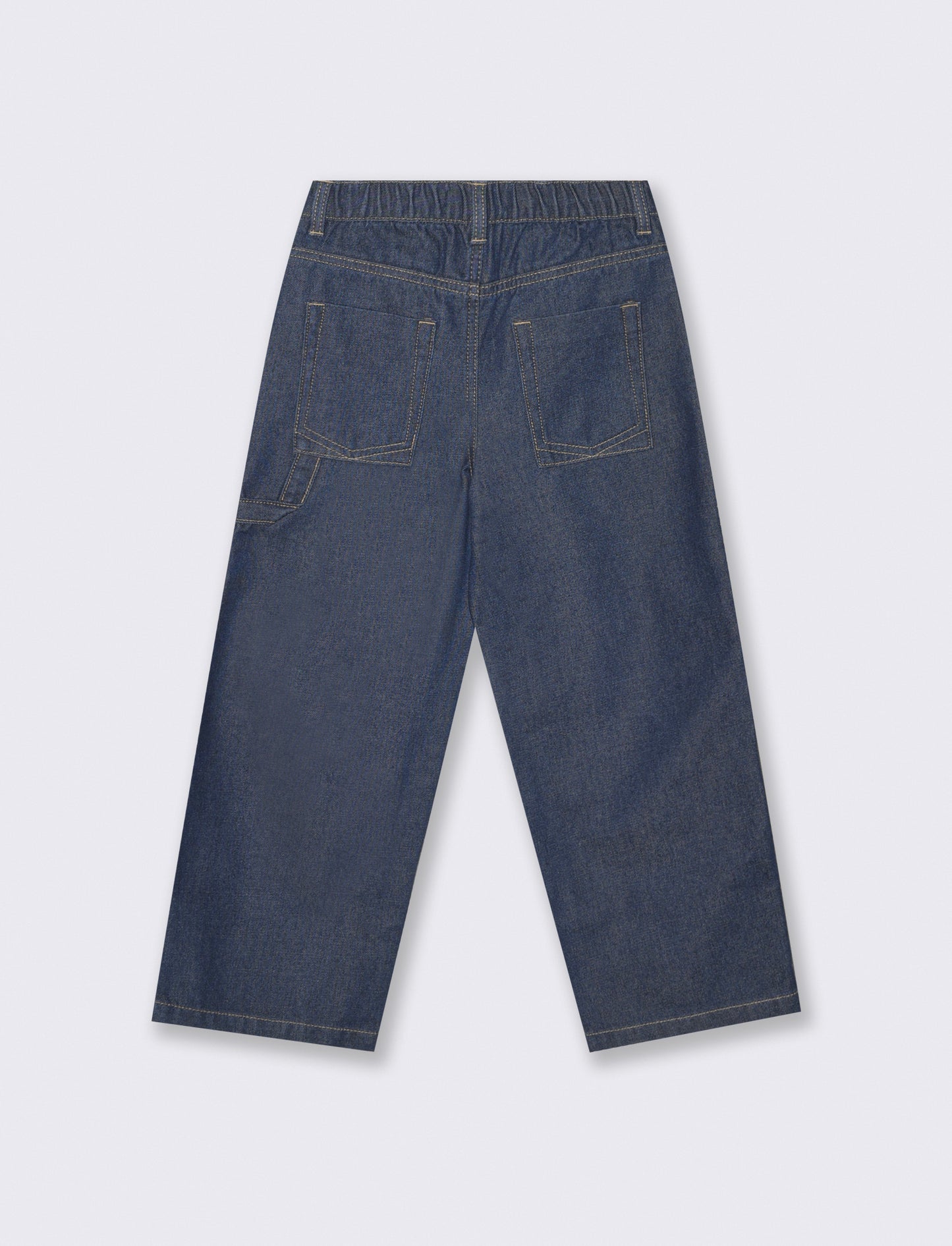 Jeans wide leg con maxi toppe retrÃ² - DENIM SCURO