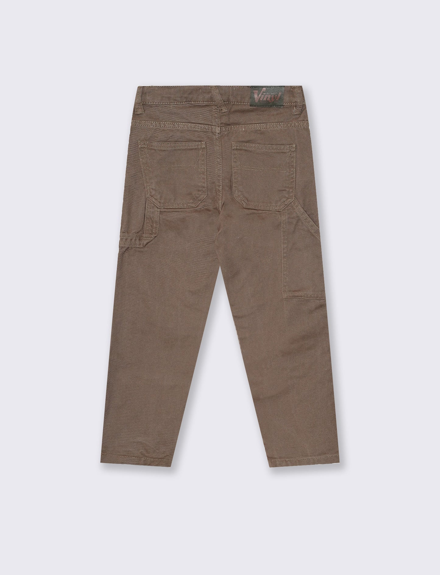 Pantaloni in twill con tasca e dettagli - Marrone chiaro