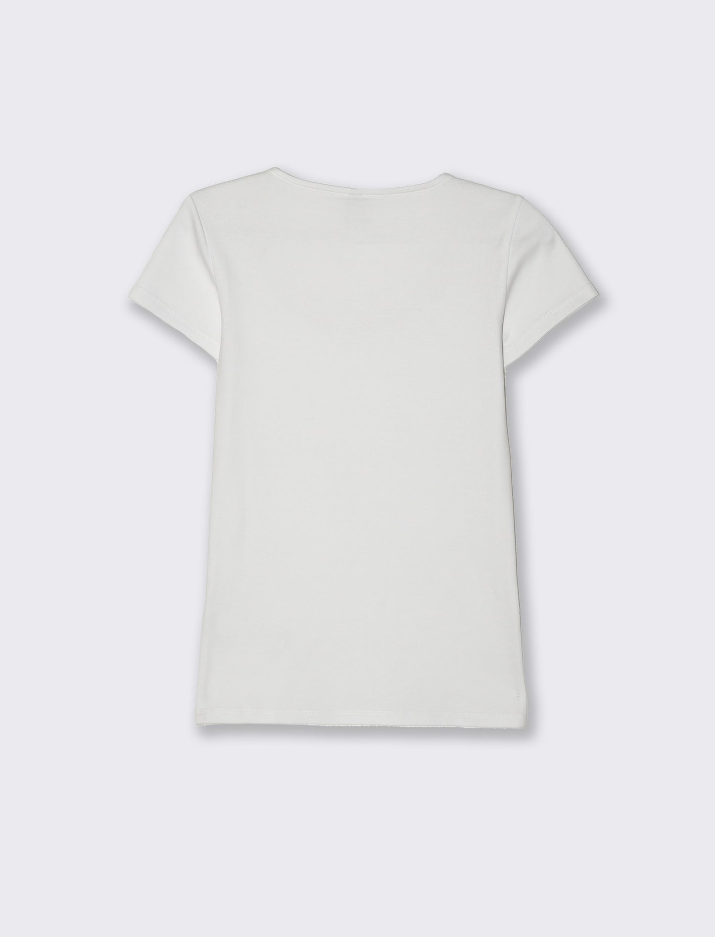 T-shirt con intreccio sul collo da donna - Bianco