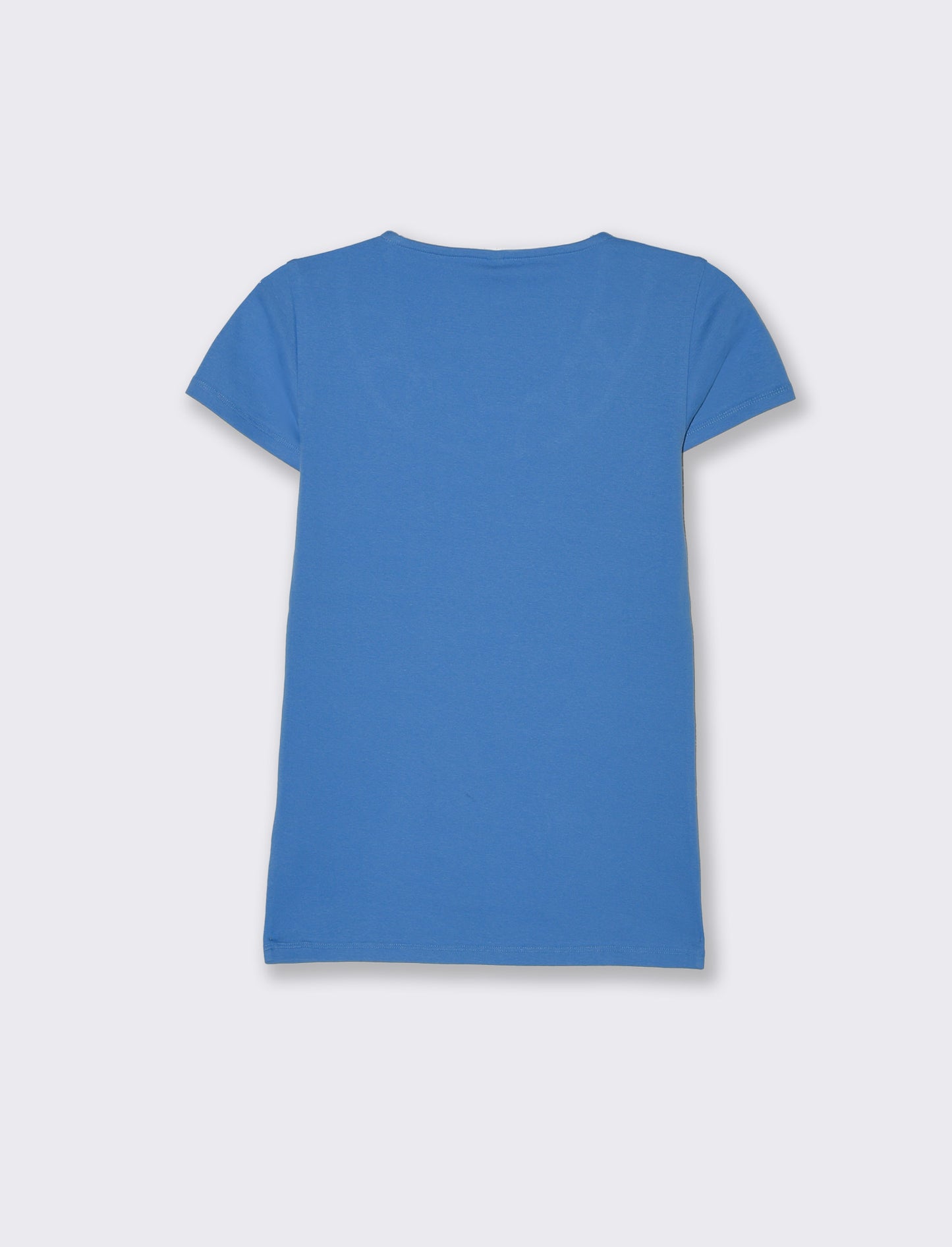 T-shirt con intreccio sul collo da donna - Bluette