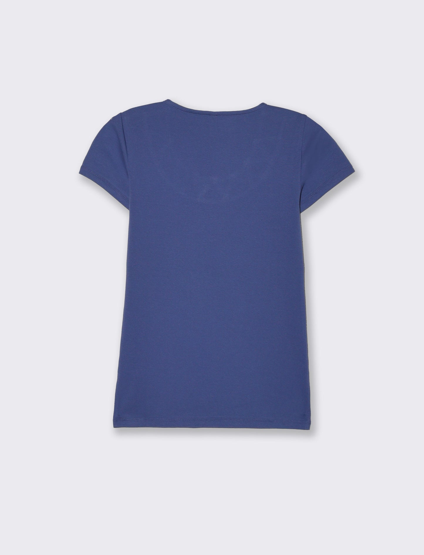 T-shirt con intreccio sul collo da donna - Mirtillo