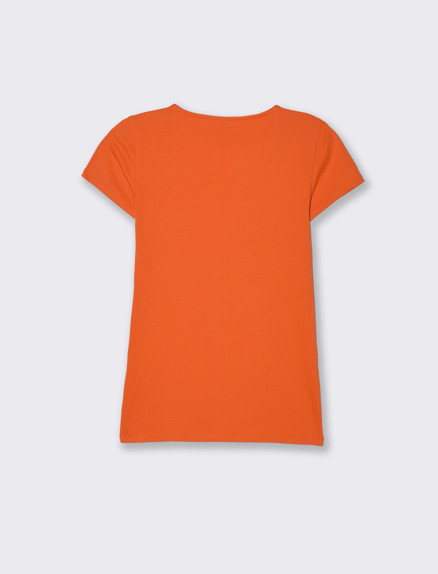 T-shirt con intreccio sul collo da donna - Arancio