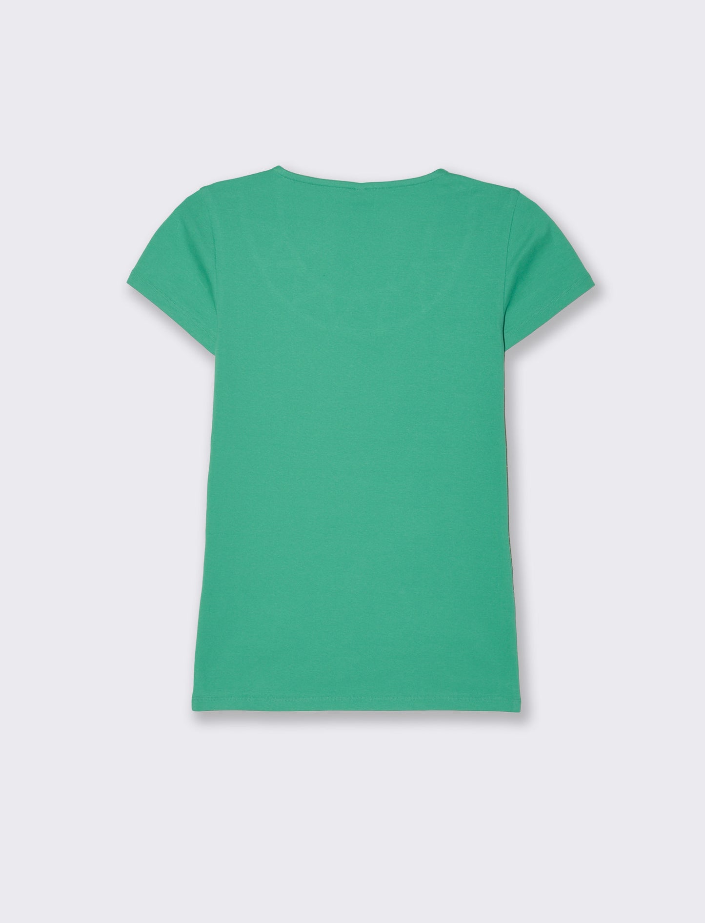 T-shirt con intreccio sul collo da donna - Verde smeraldo