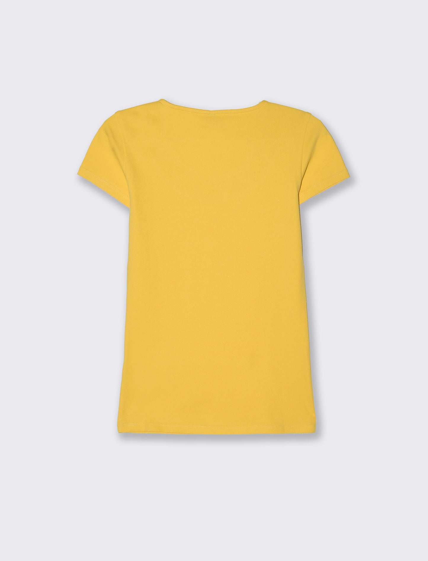 T-shirt con intreccio sul collo da donna - Giallo limone