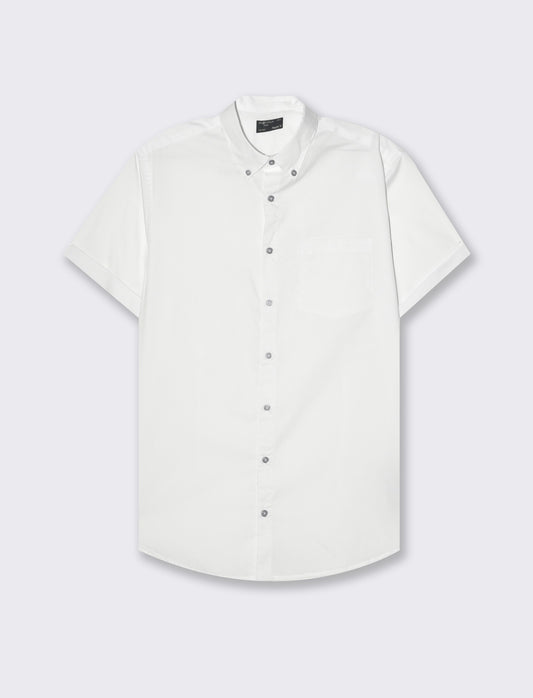 Camicia basic regular fit easy iron da uomo - Bianco