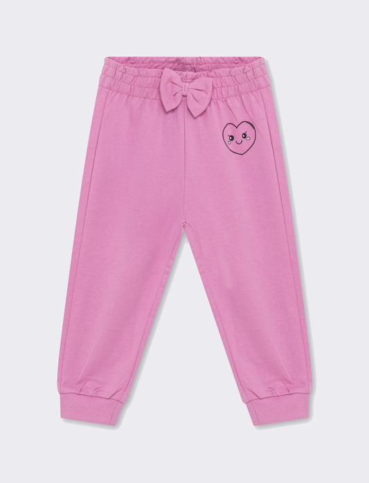 Jogger con fiocco da neonata - Rosa