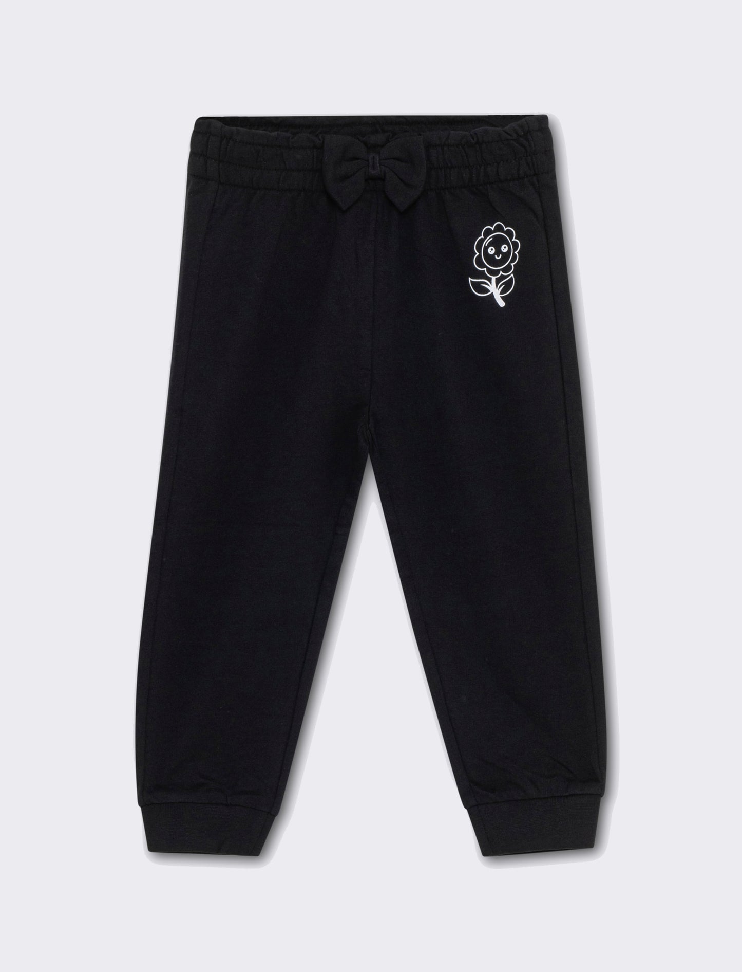 Jogger con fiocco da neonata - Nero