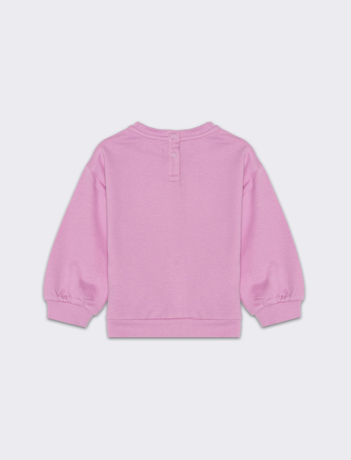 Felpa con rouches e stampa da neonata - Rosa