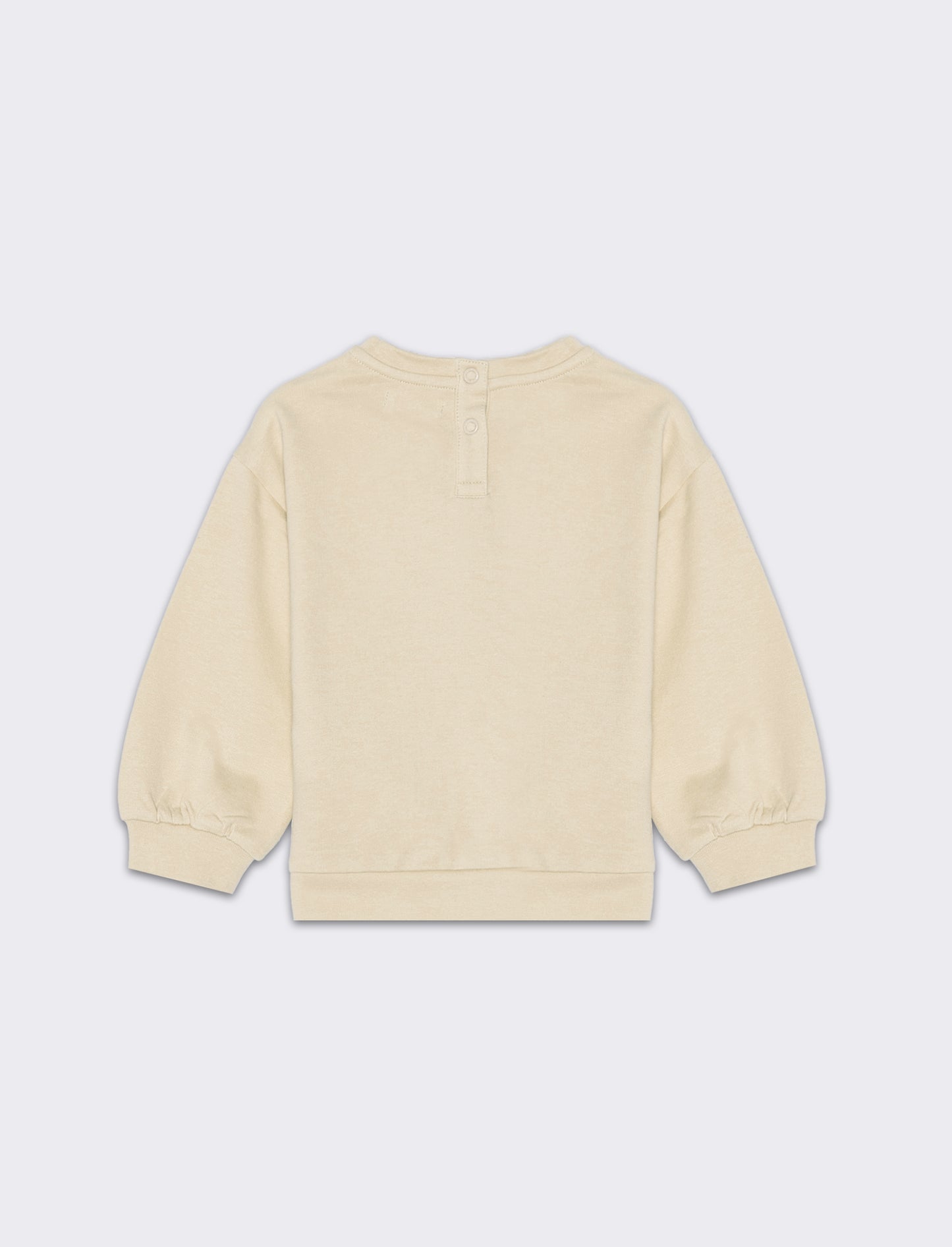 Felpa con rouches e stampa da neonata - Beige