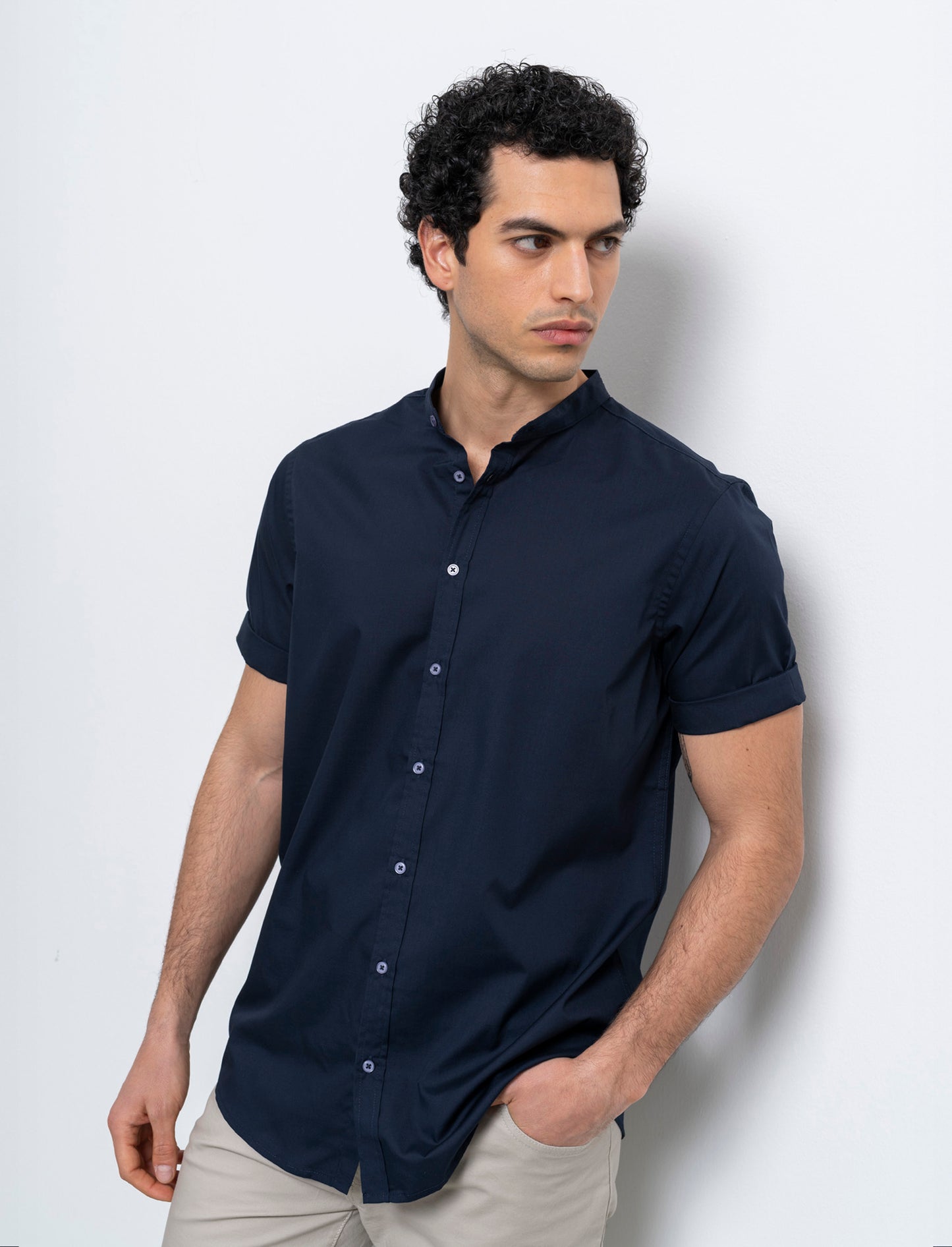 Man's basic regular fit easy iron shirt - Blue