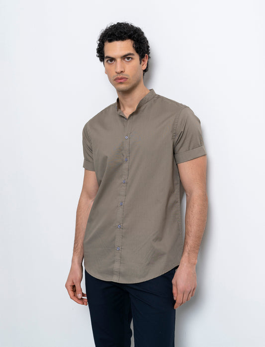 Camicia basic regular fit easy iron da uomo - Grigio fango