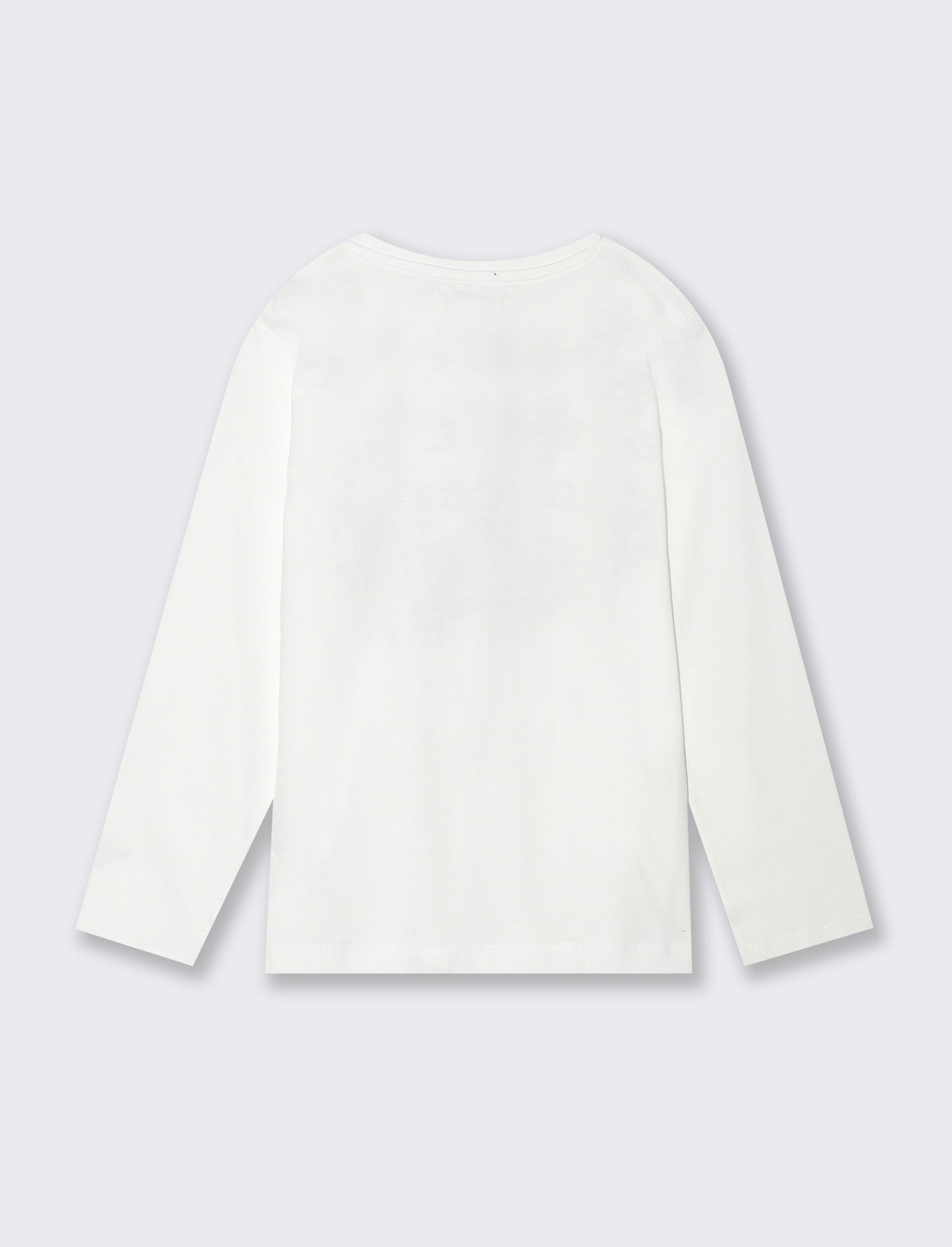 T-shirt manica lunga stampata da bambina - Bianco latte