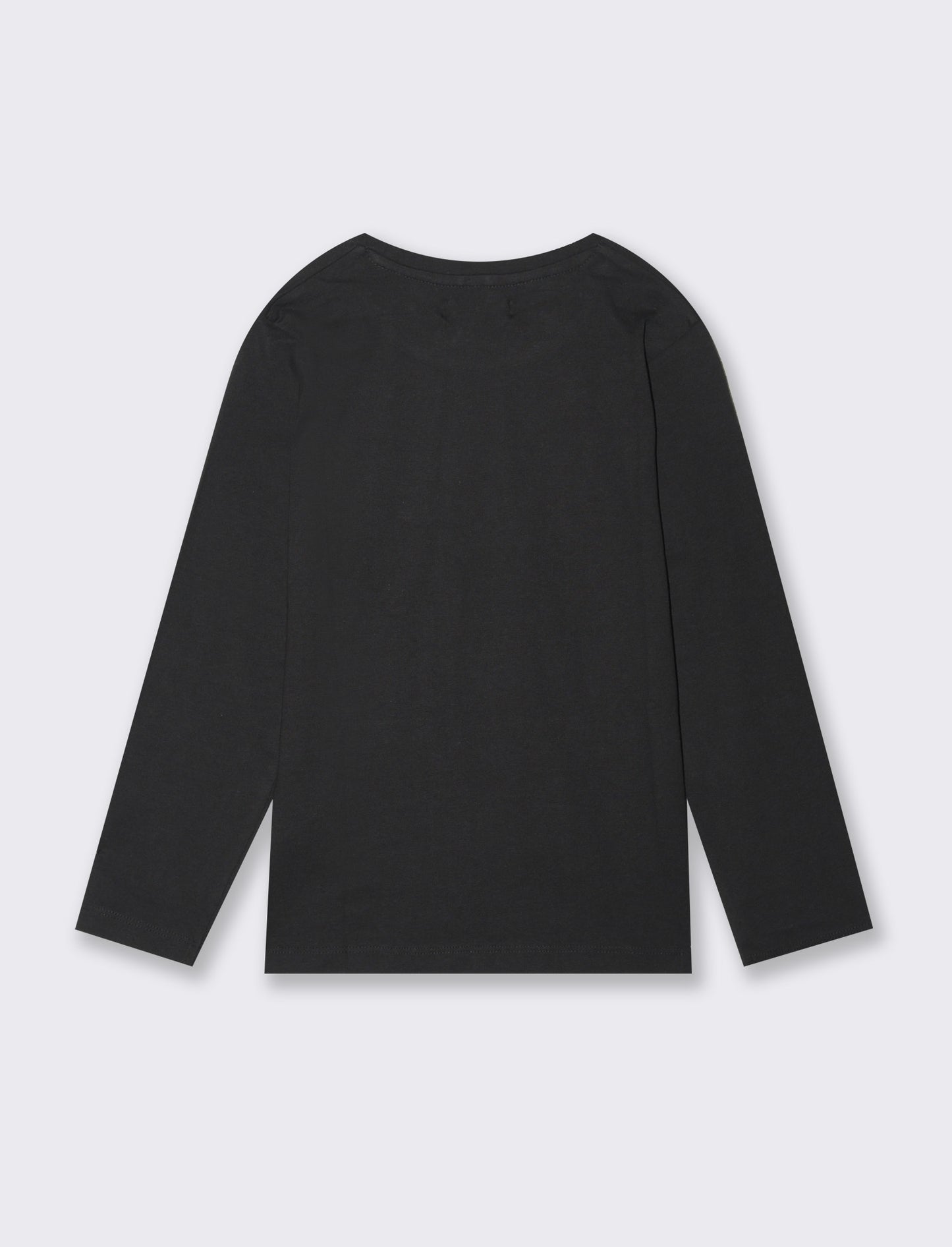 T-shirt manica lunga stampata da bambina - Nero